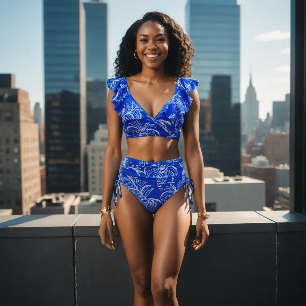 Women’s two-piece bikini set featuring push-up bikini top, bandeau bikini, supportive underwire swimwear, and high-waist bikini bottoms — perfect resort swimwear for beach vacations, summer cruises, and tropical getaways at CLUB MODA