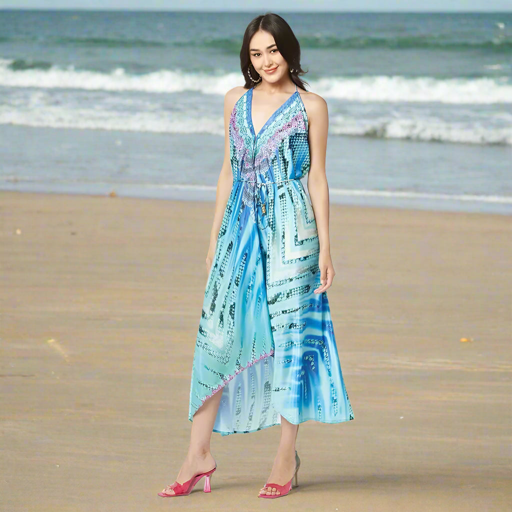 Beach and Resort High-Low Halter Dresses - La Moda Clothing