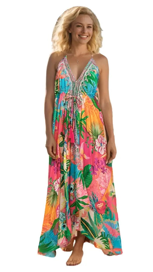 Hi-Low Halter Maxi Dress La Moda Clothing