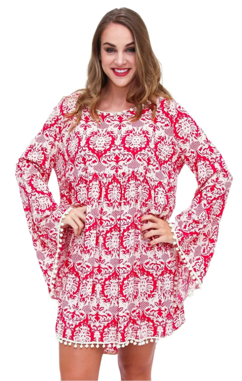 Full Sleeved Beach Cover Up Dress lamodaclothings