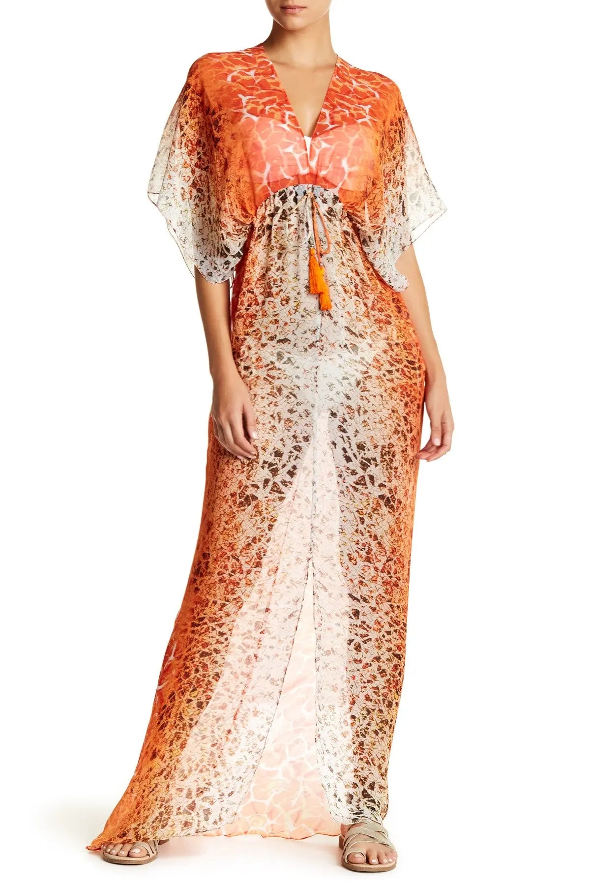 Sheer Long Kaftan Beachwear Cover Up lamodaclothings