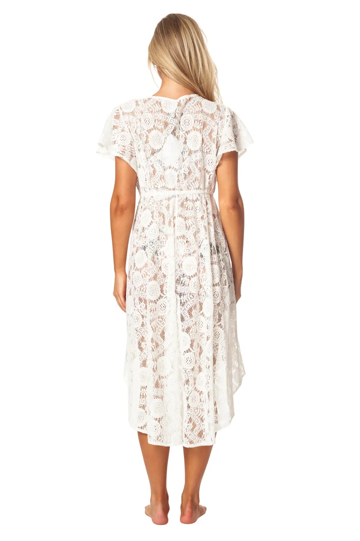 High Low Boho Lace Cover Up - La Moda Clothing