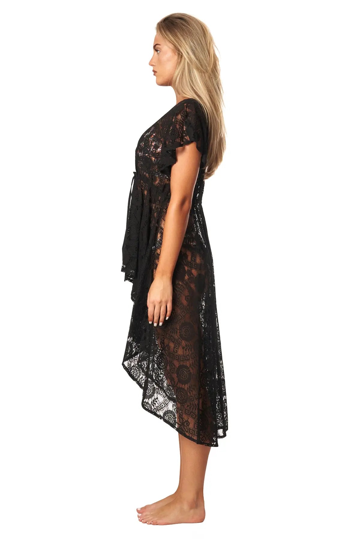 High Low Boho Lace Cover Up - La Moda Clothing