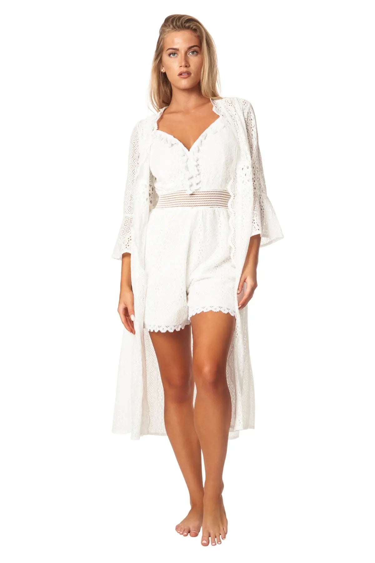 Glam Beachy Kimono-Romper Set - La Moda Clothing