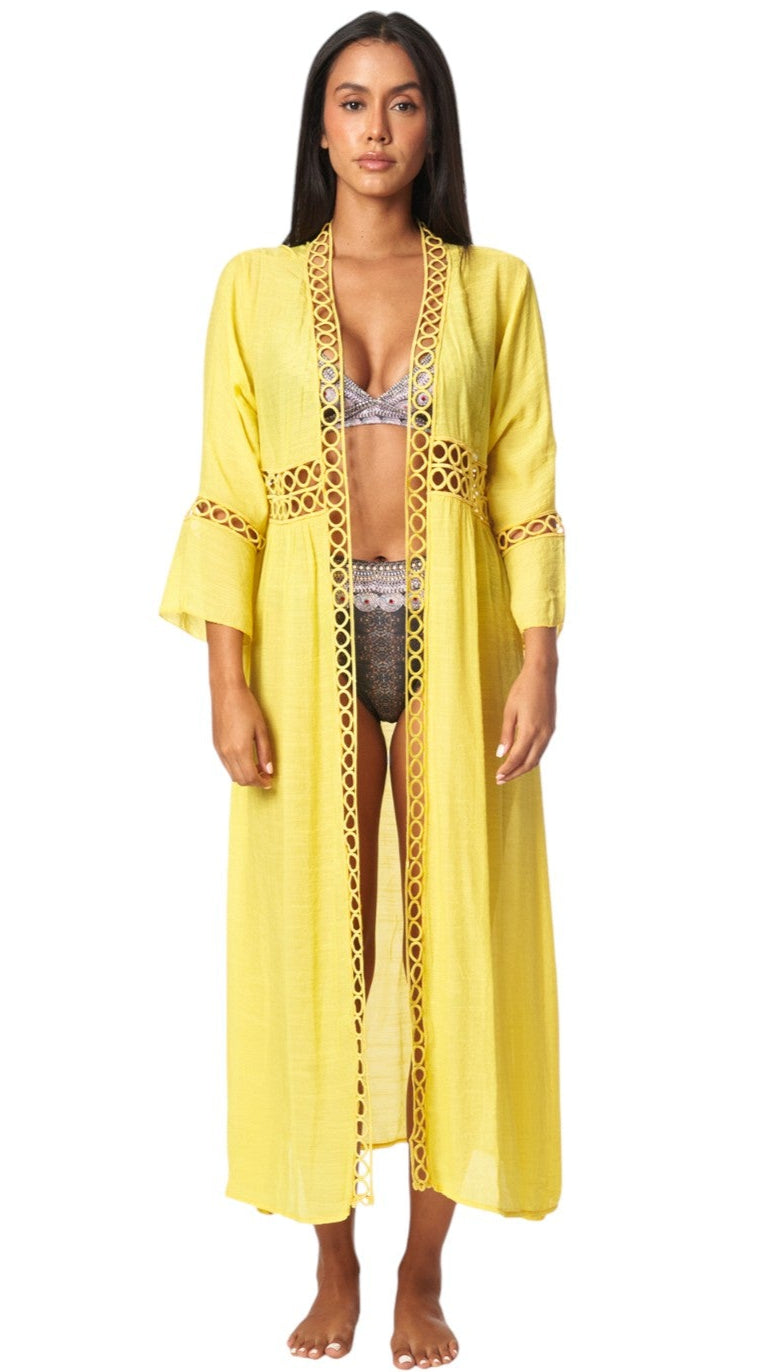 Boho Inspired Beach Maxi Kimono Cover-Up