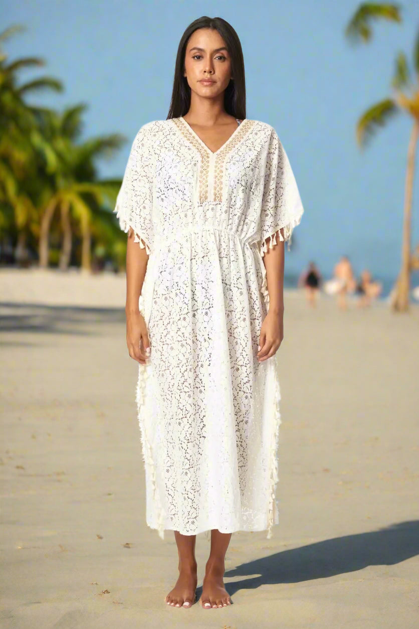 Long Kaftan Beach Cover up - La Moda Clothing