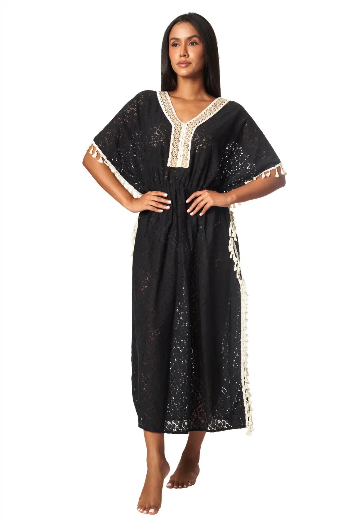 Long Kaftan Beach Cover up - La Moda Clothing