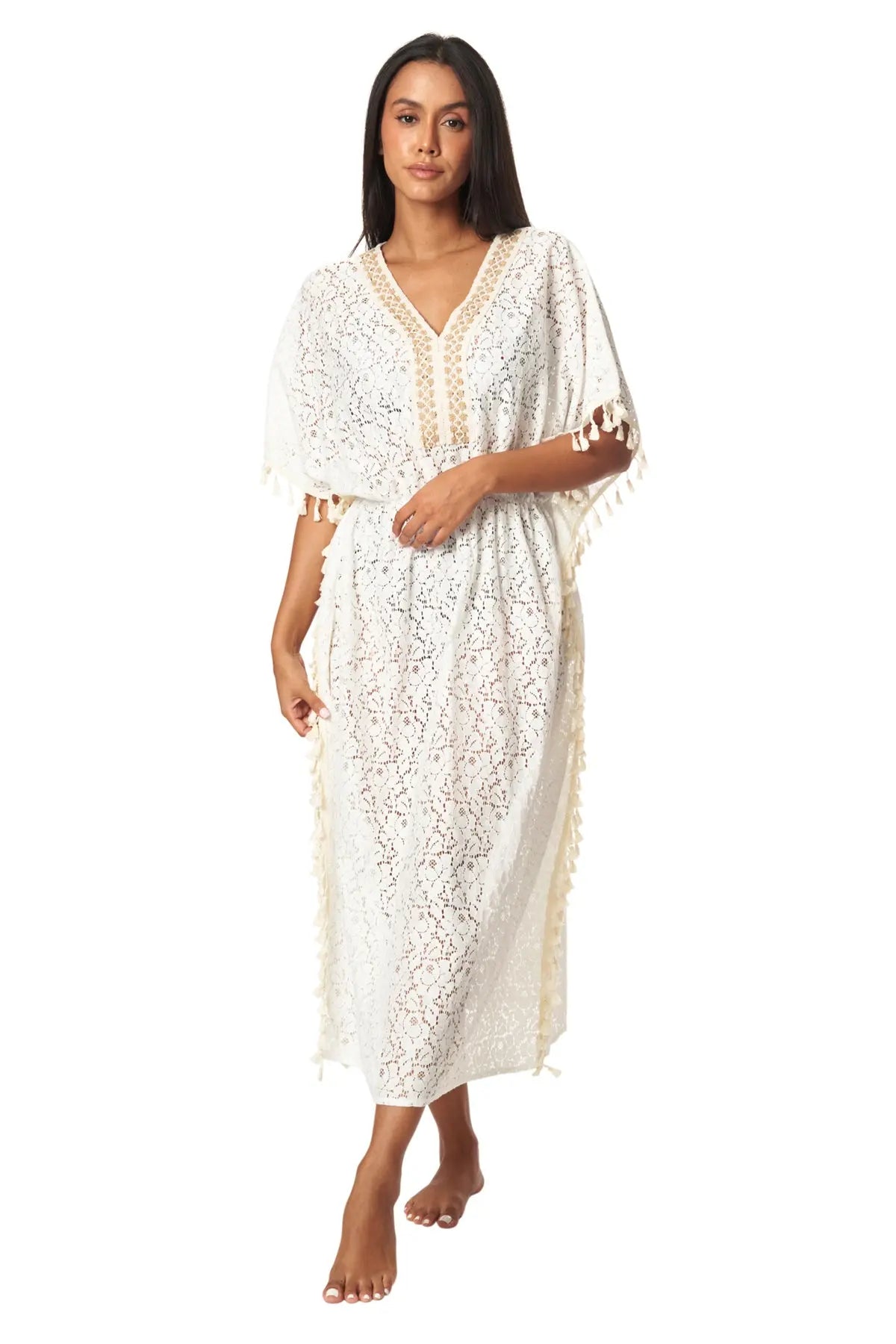 Long Kaftan Beach Cover up - La Moda Clothing