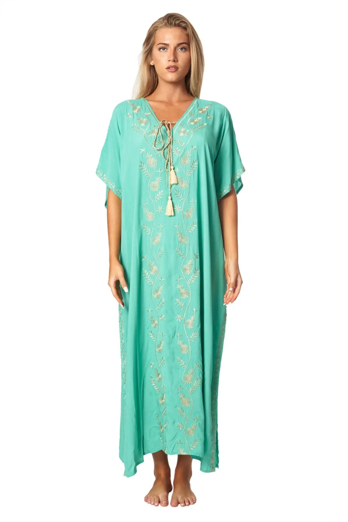 Long Kaftan Beach Cover Up in Modal - La Moda Clothing