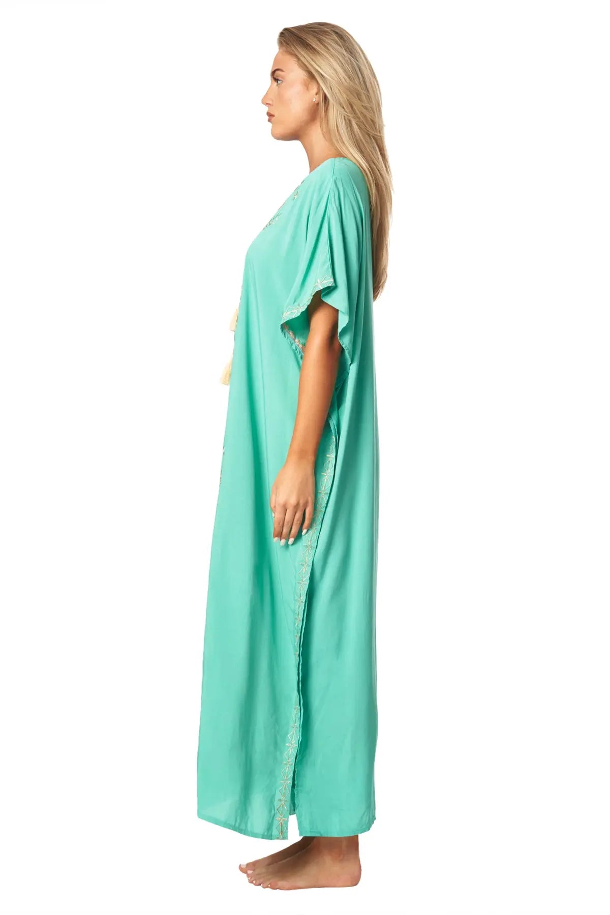 Long Kaftan Beach Cover Up in Modal - La Moda Clothing