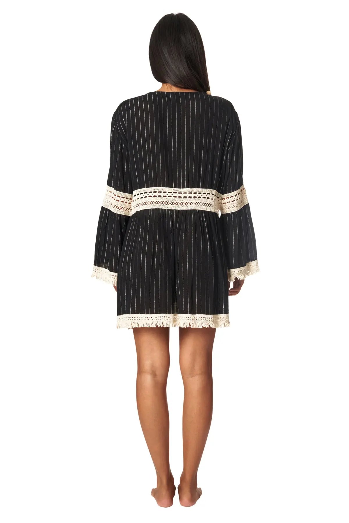 Tie Front Kimono Cover up - La Moda Clothing