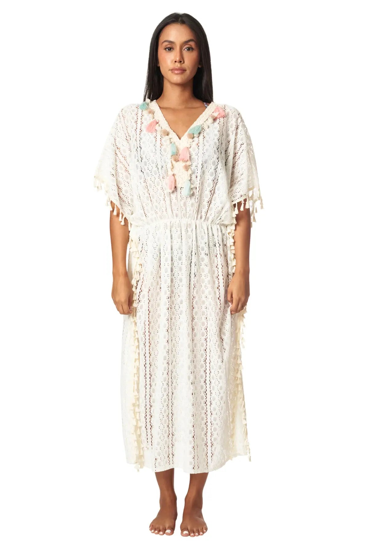 Boho Lace Maxi Kaftan Dress - La Moda Clothing