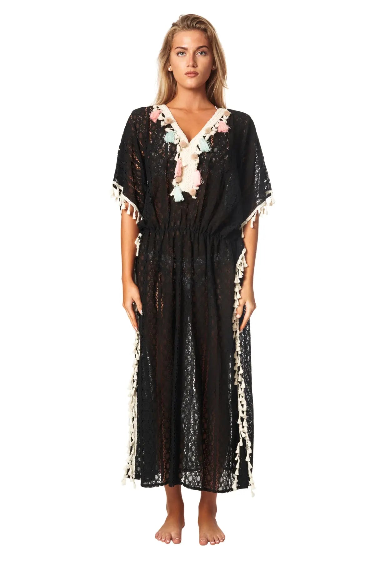 Boho Lace Maxi Kaftan Dress - La Moda Clothing