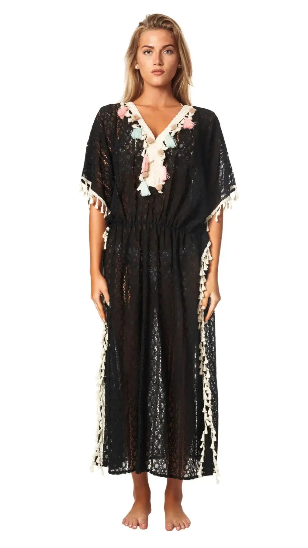 Boho Lace Maxi Kaftan Dress - La Moda Clothing
