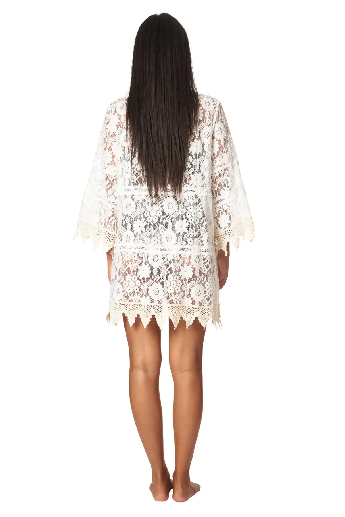 Crochet Lace Cover Up Beach Dress - La Moda Clothing