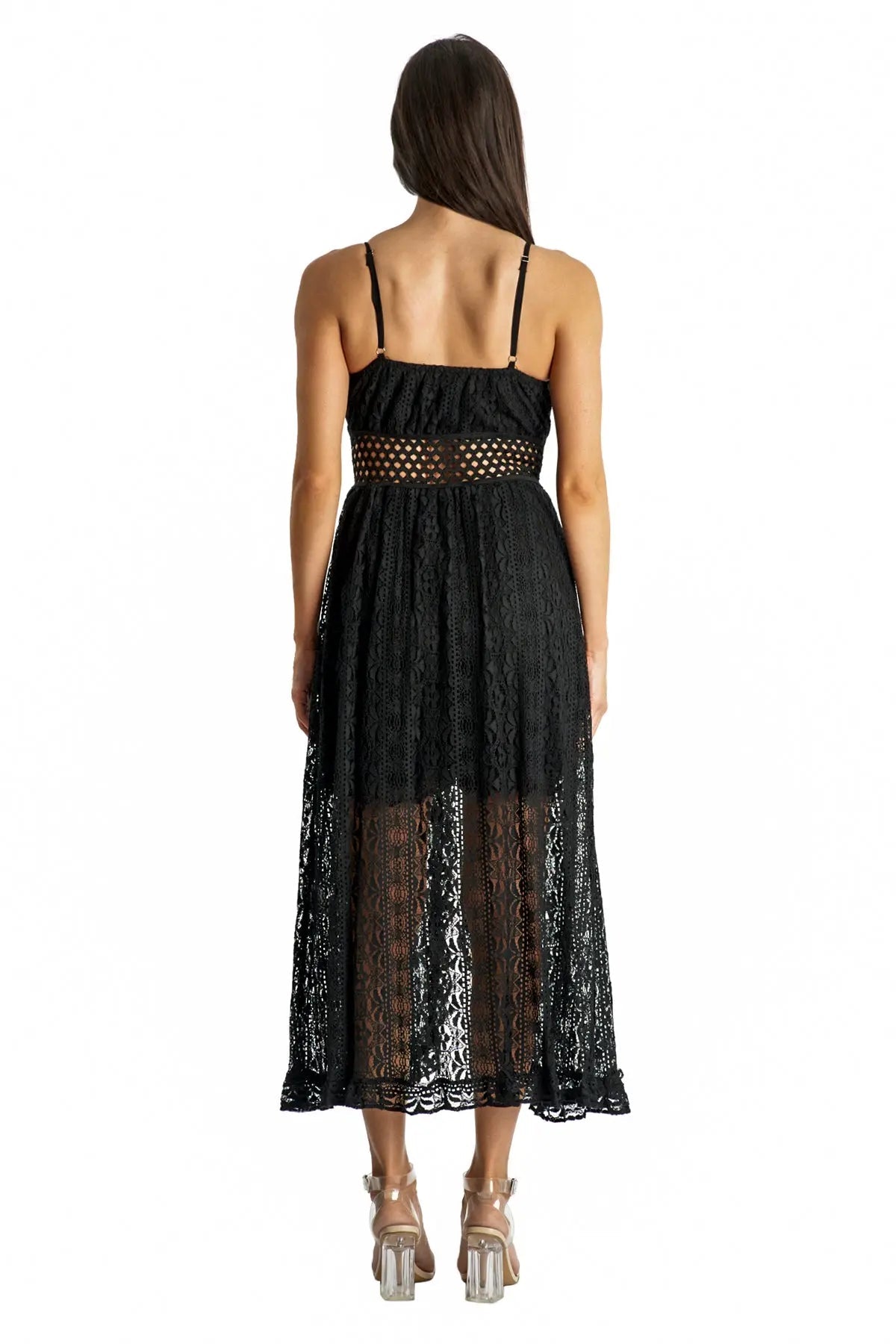 Lace Romper Dress with Shorts - La Moda Clothing
