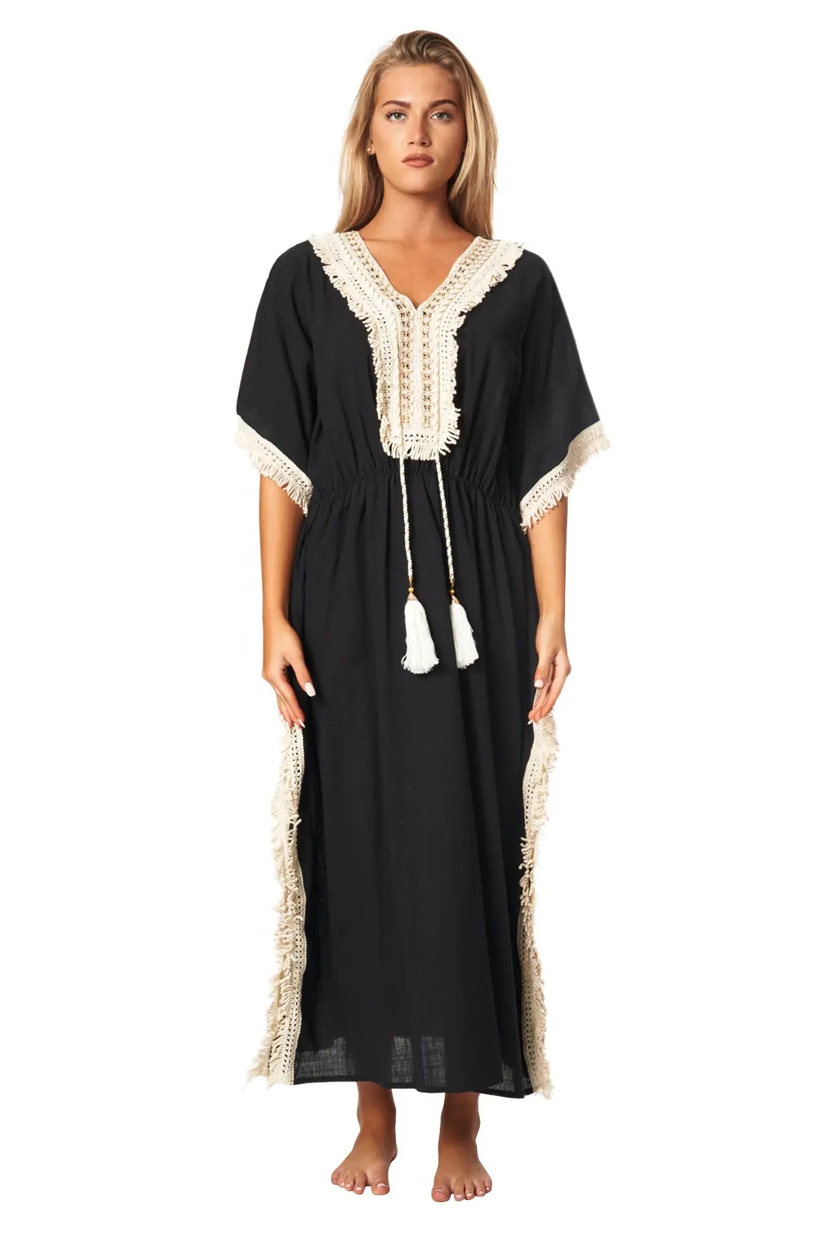 Megan Coverup Maxi Caftan Dress - La Moda Clothing