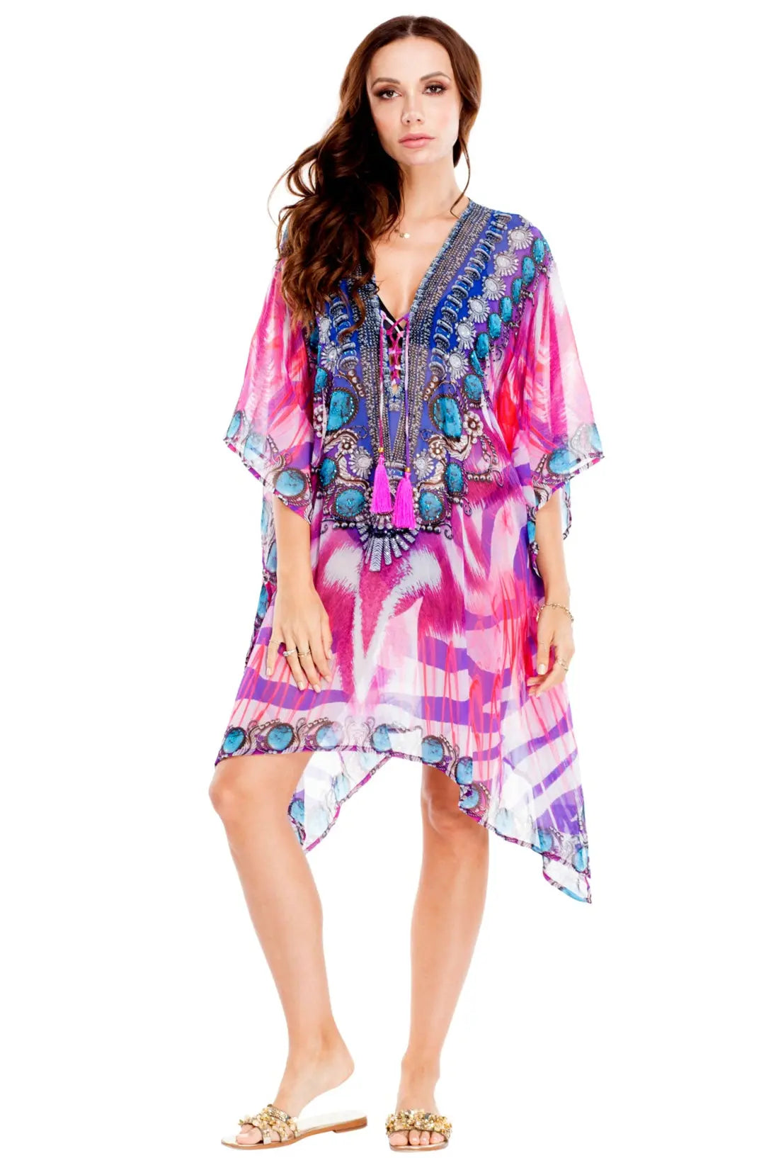 Womens Short Luxury Caftans La Moda Clothing