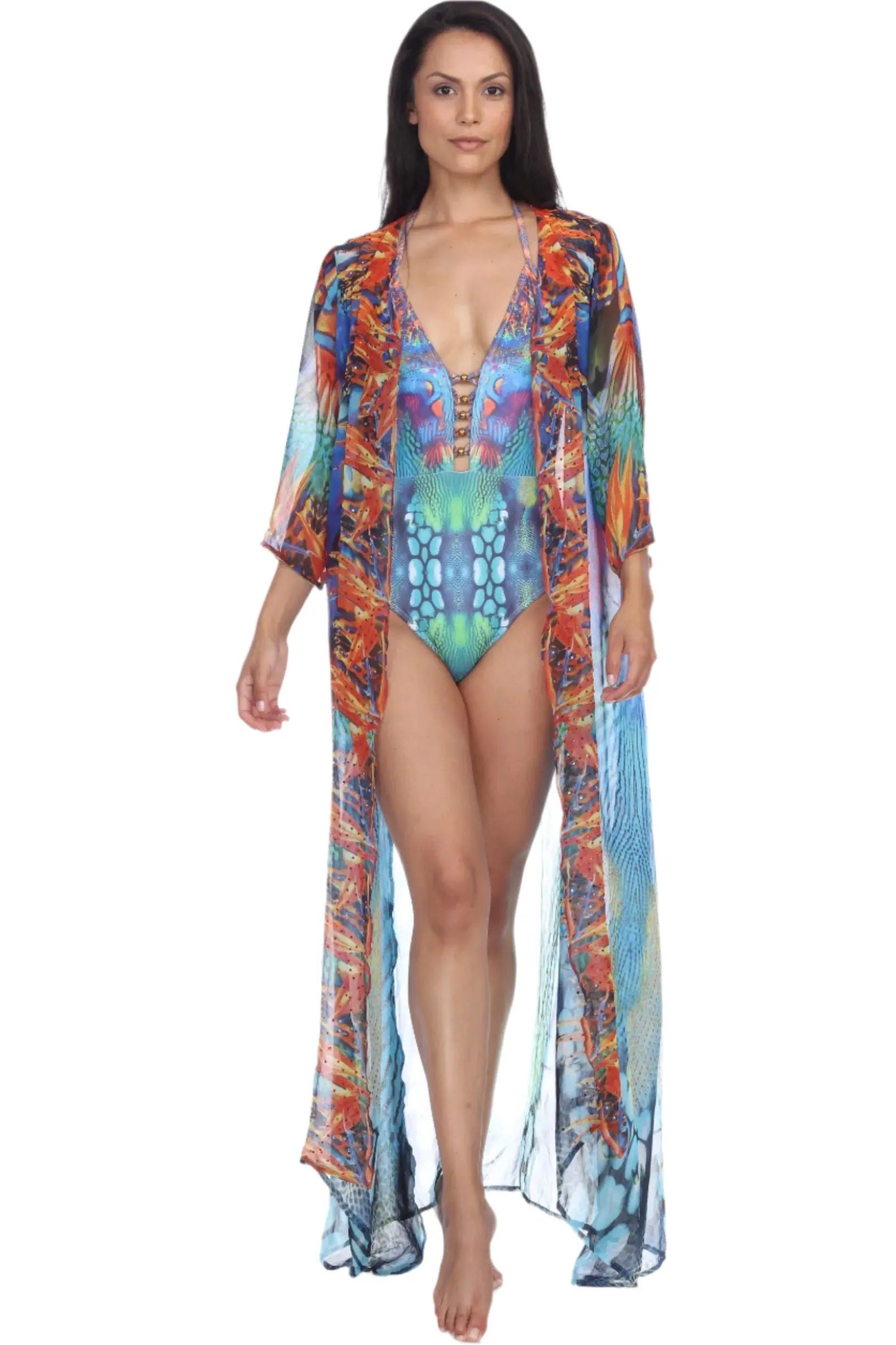 Women's Cover-Up Long Kimonos Lamodaclothing