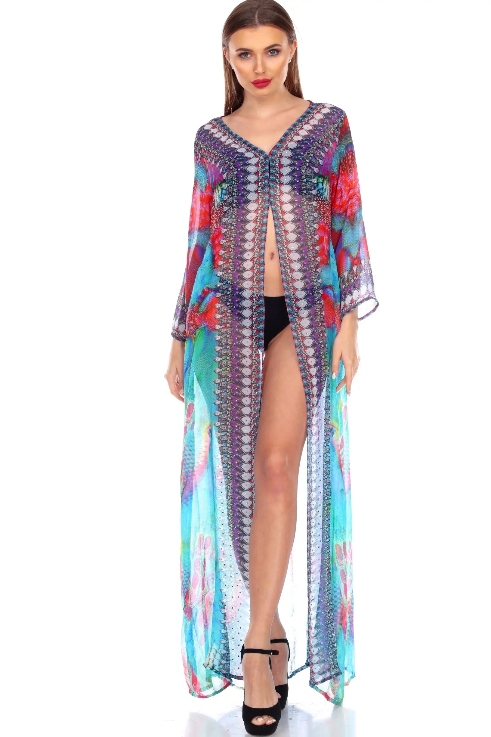 Cover-Up Kimonos For Women Available In Multi-Color Prints Lamodaclothing
