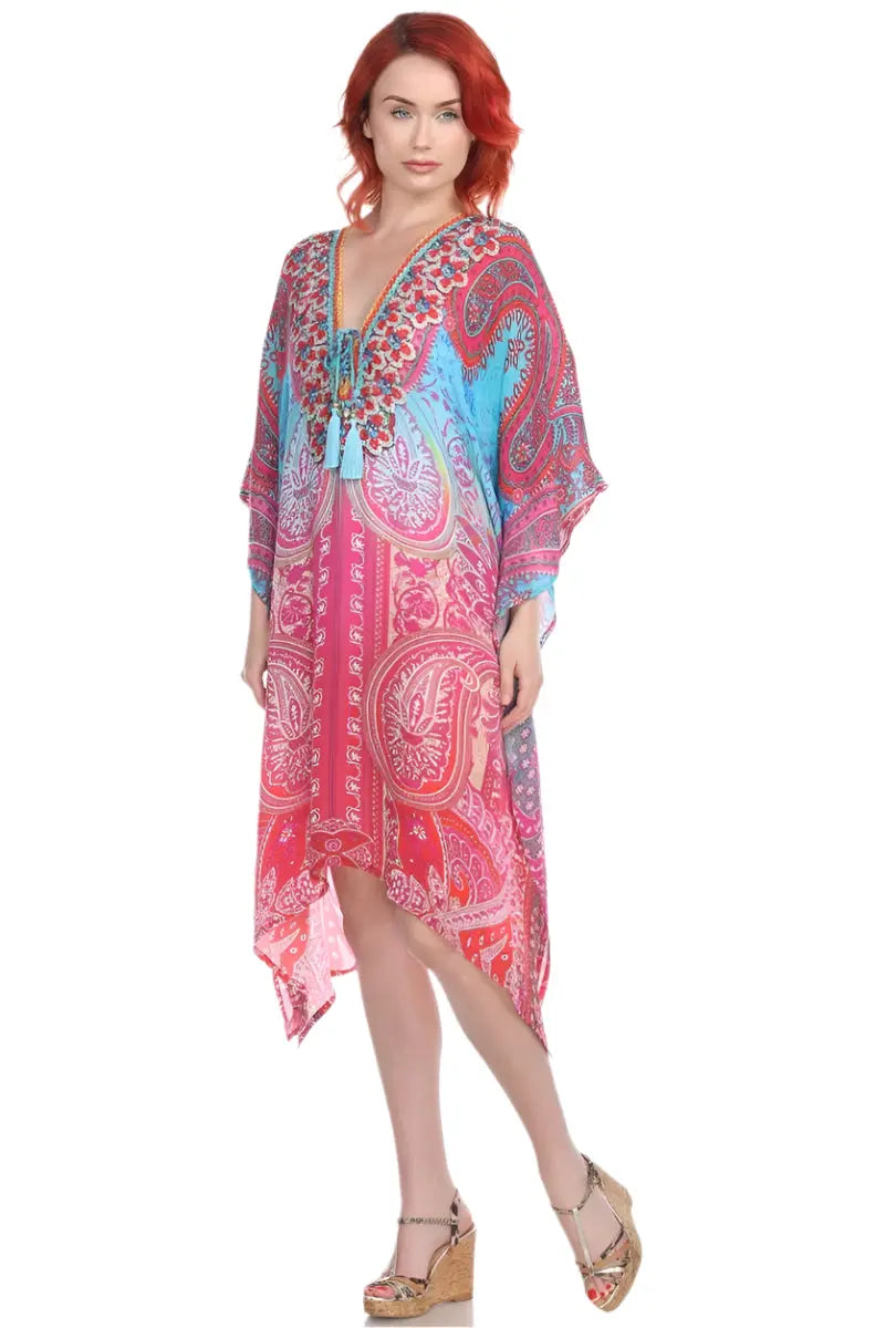 Viscose Silk Designer Kaftan Dress Lamodaclothing