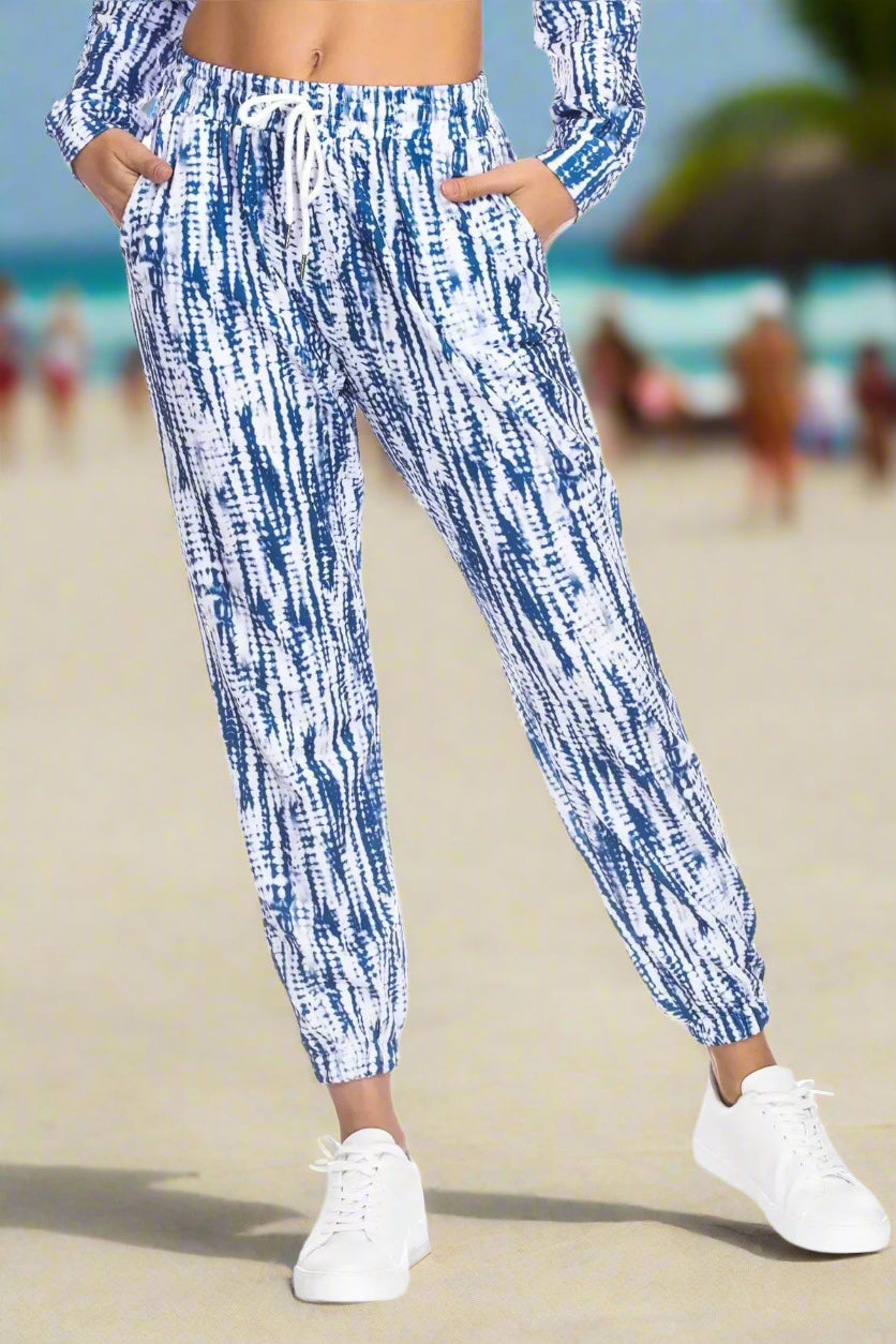 Sporty Tie-Waist Pocket Joggers by Club Moda Loungewear - La Moda Clothing