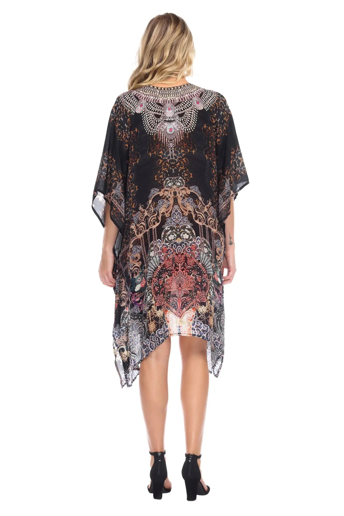 Caftan Light weight Lounger Dress | Laid Back Printed Kaftan Dress Coastal Resort Style Bathing Suit Bikini Swimsuit Cover Up - La Moda Clothings