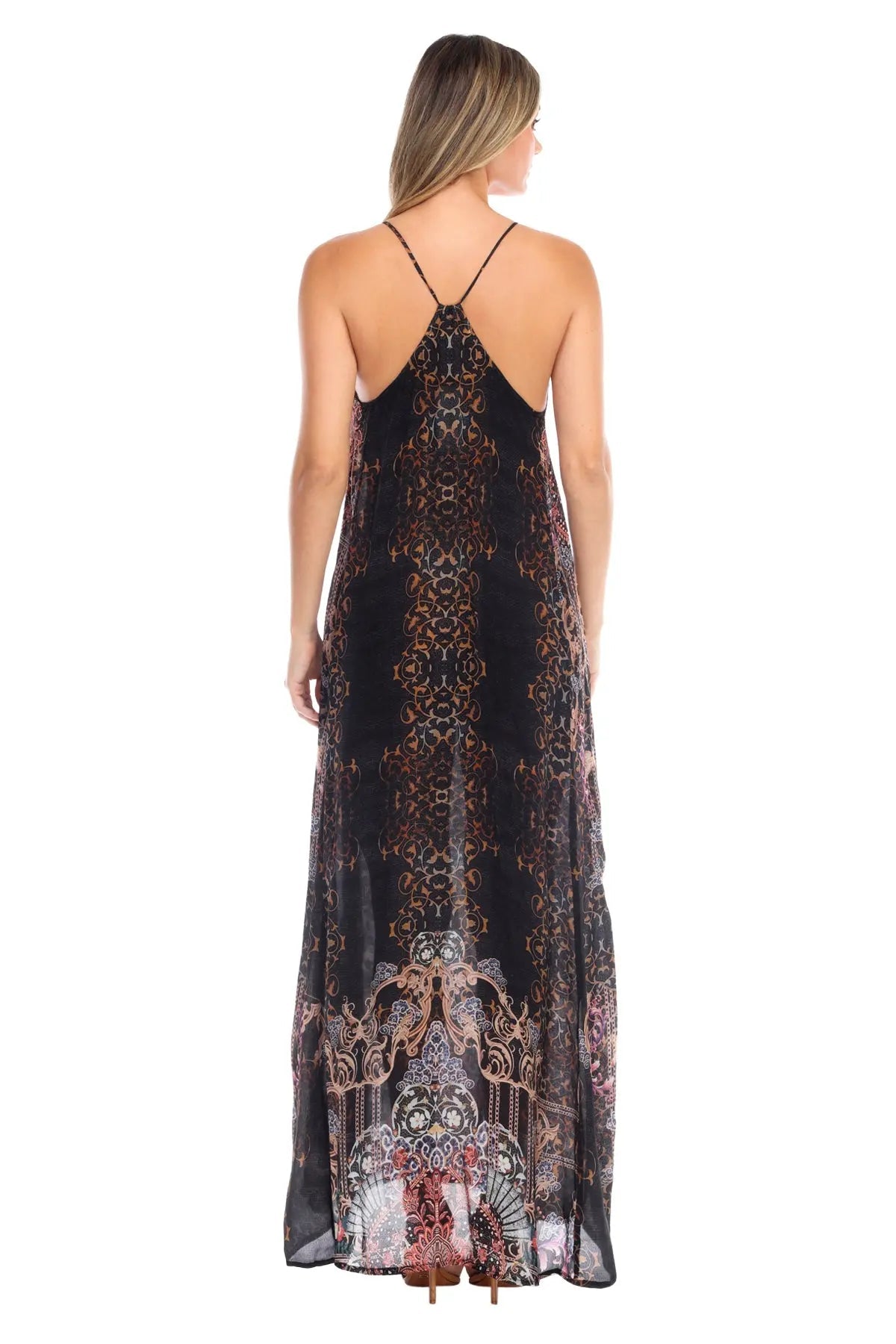 Maui Nights Elegant Maxi Pocket Dress in Viscose Silk - La Moda Clothings