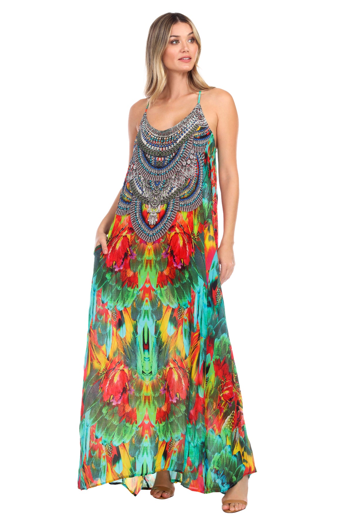 Women's Front Pocket Maxi Dress