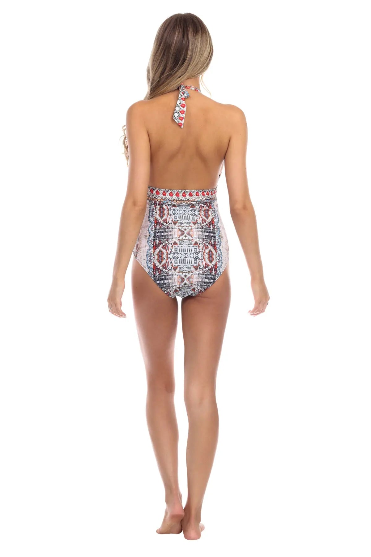 Boho Blissful Bohemian Plunge One-Piece Swimsuit - La Moda Clothings