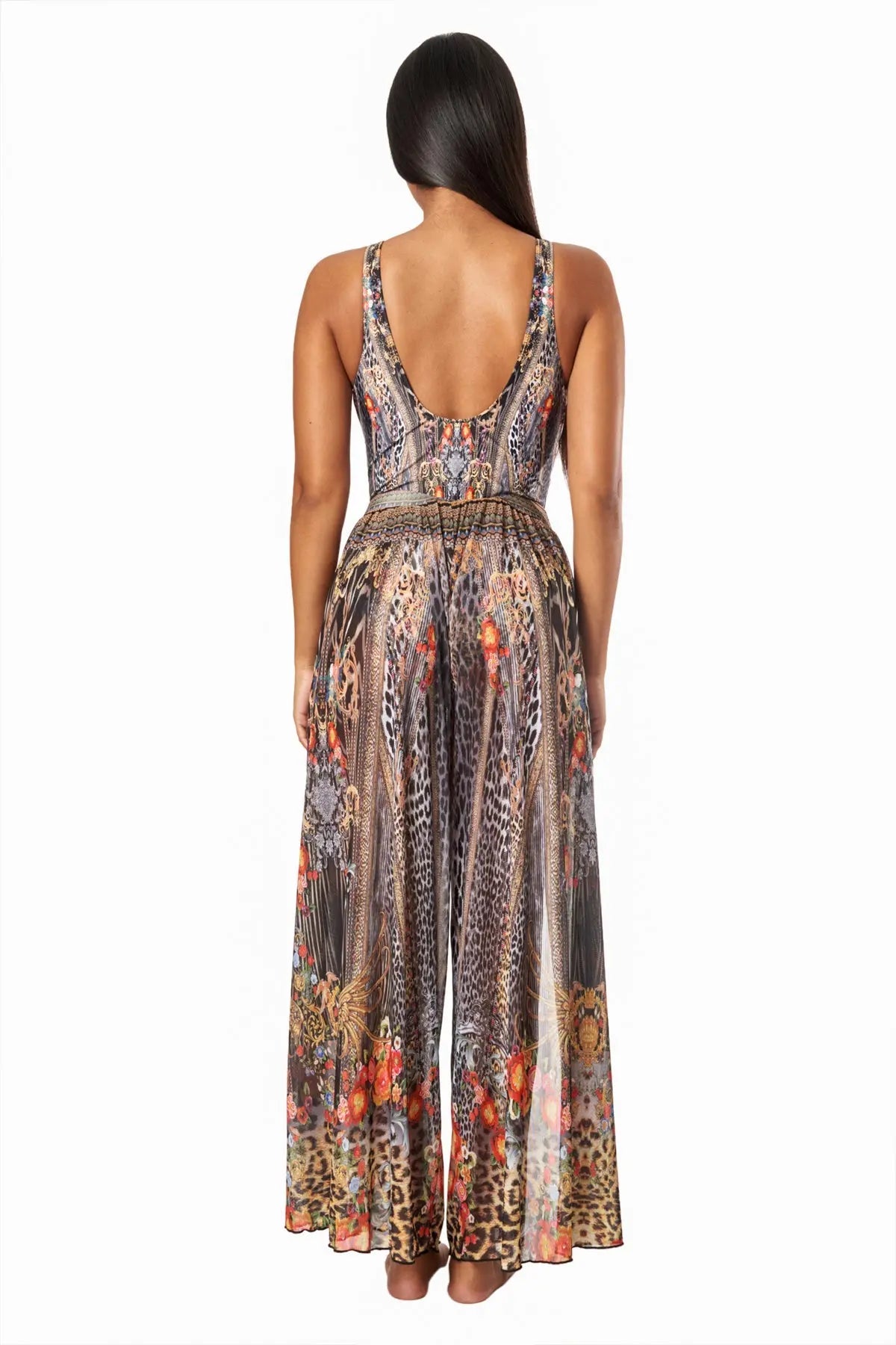 Eclectic Jungle Split Leg Pant Cover Up - La Moda Clothing