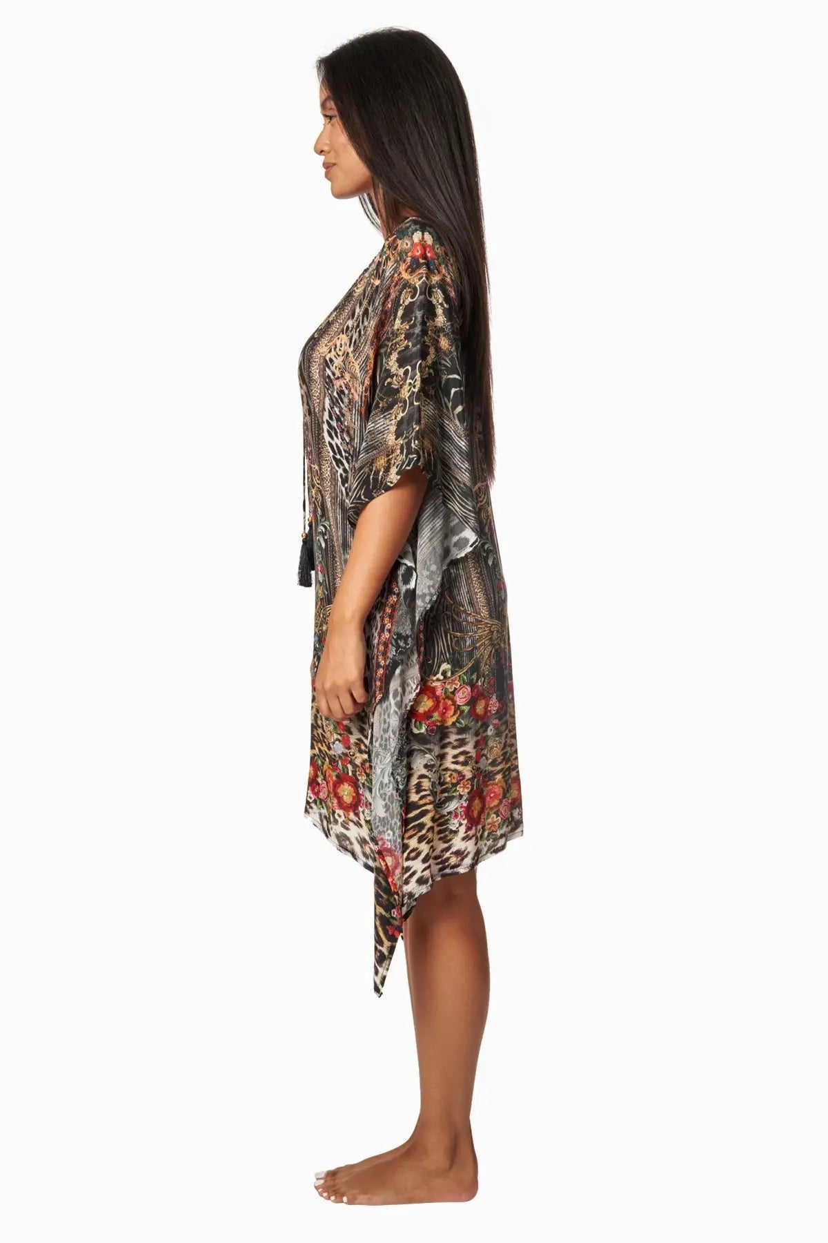 Eclectic Jungle Luxury Silk Caftan Dress - La Moda Clothing