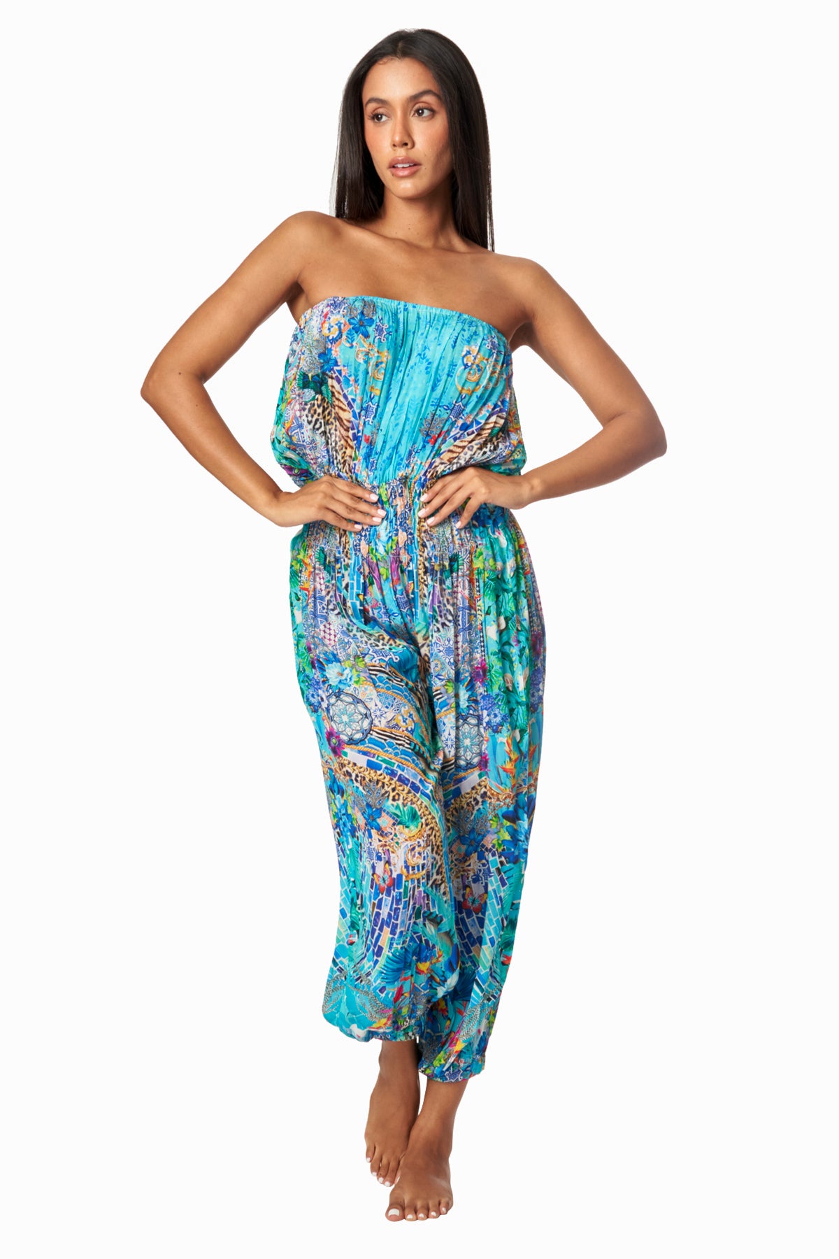 Garden Hippie Bohemian Jumpsuits with Front Pockets