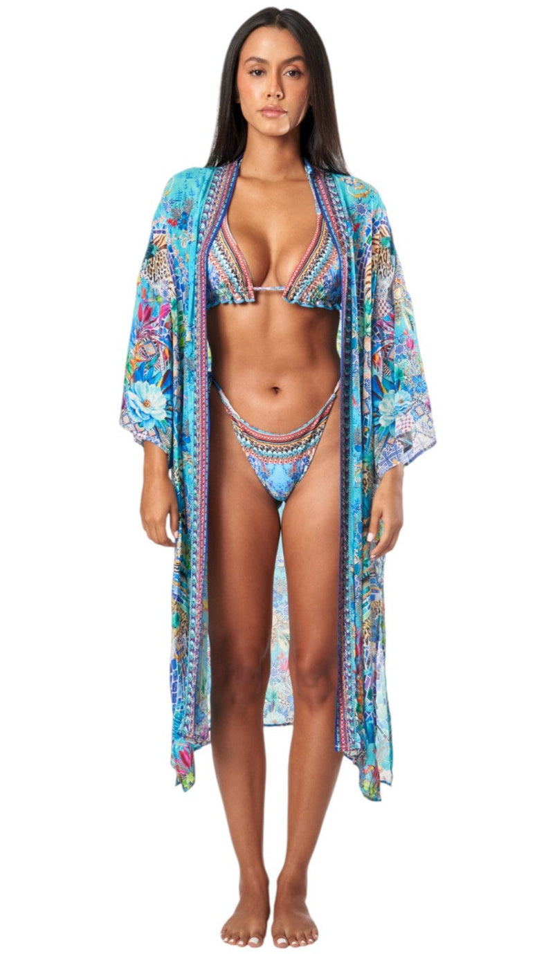 Floral Kimono Beach Cover Up