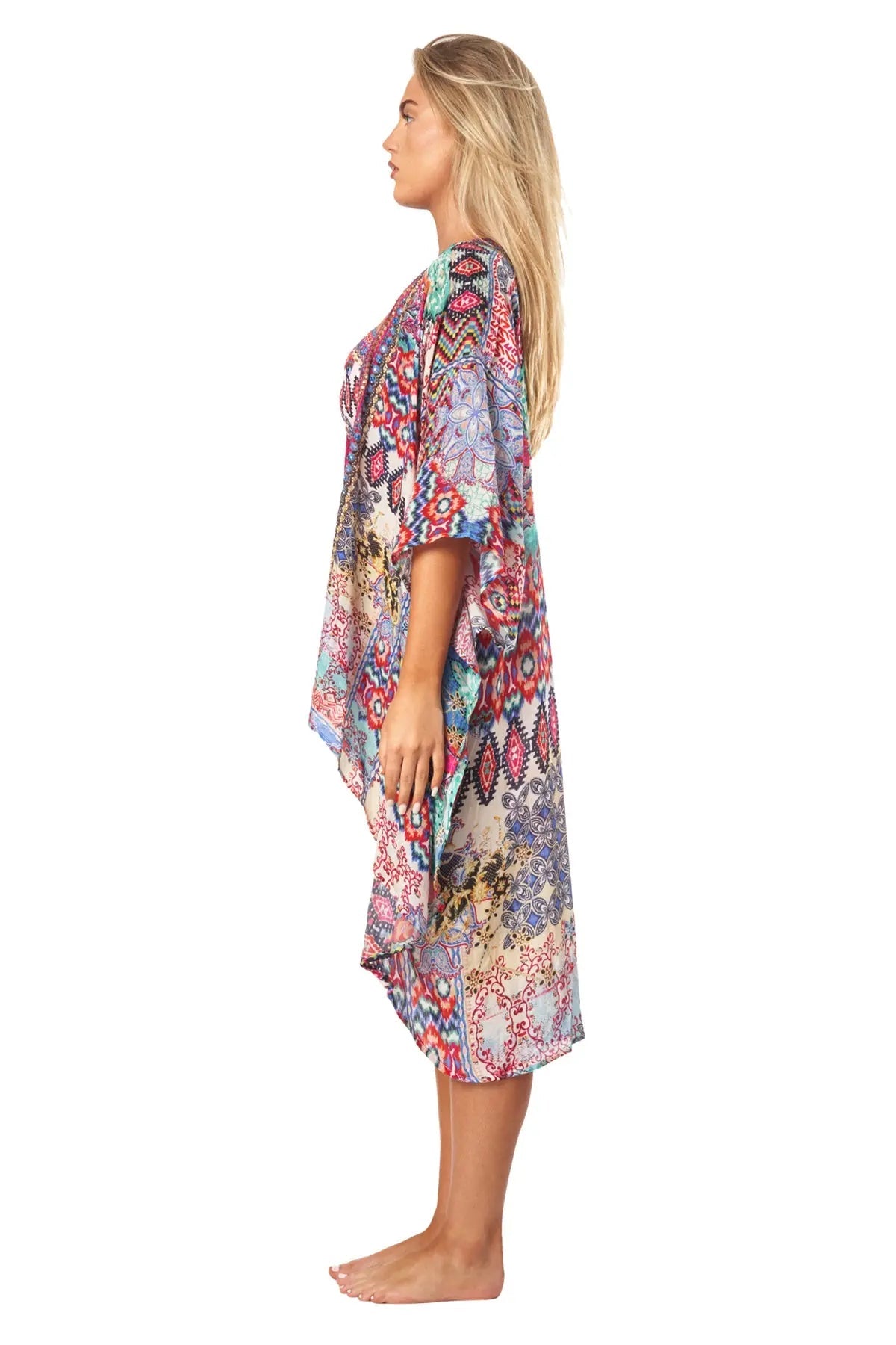 Tribal Ikat Hi Lo Kimono - La Moda Clothing