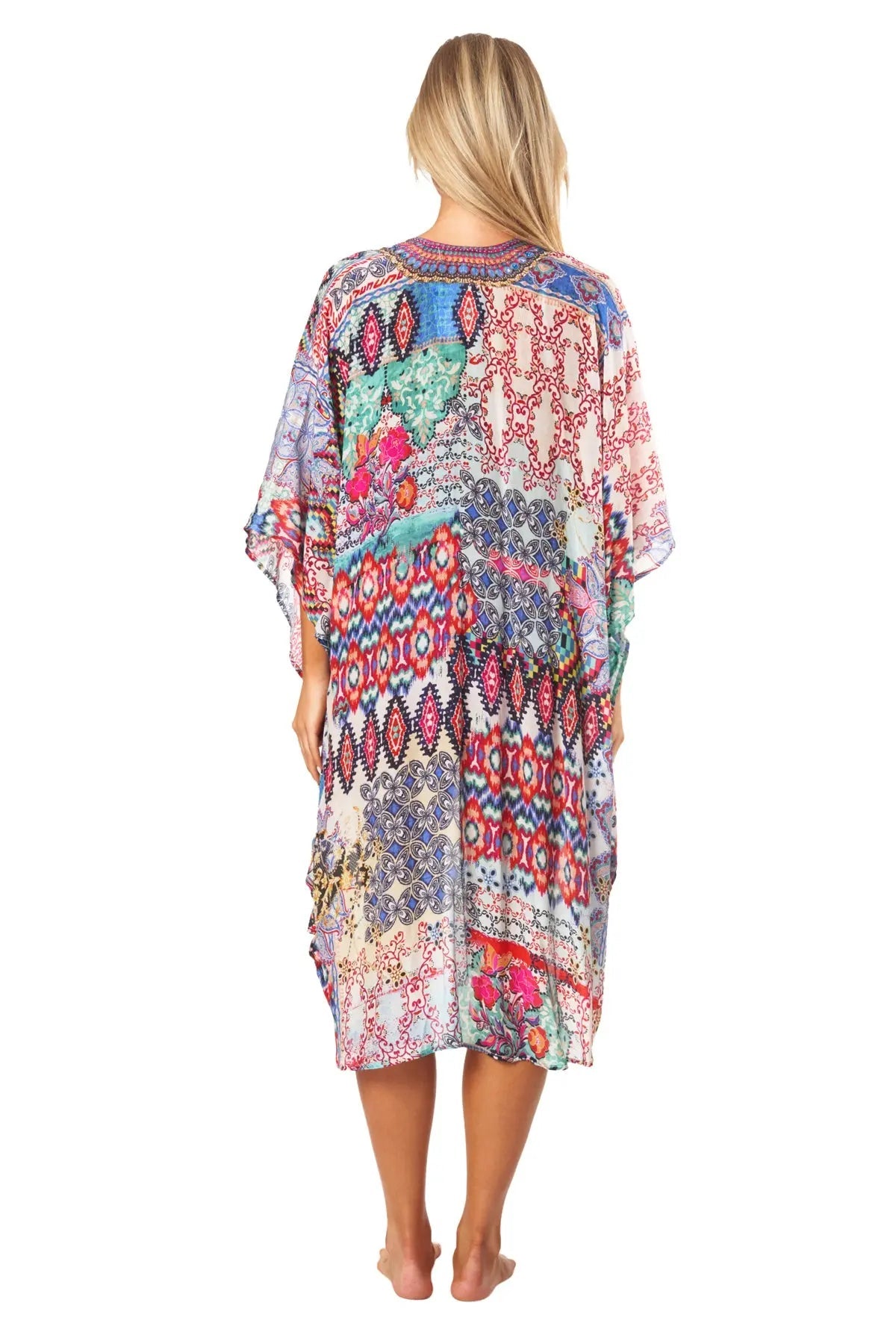 Tribal Ikat Hi Lo Kimono - La Moda Clothing