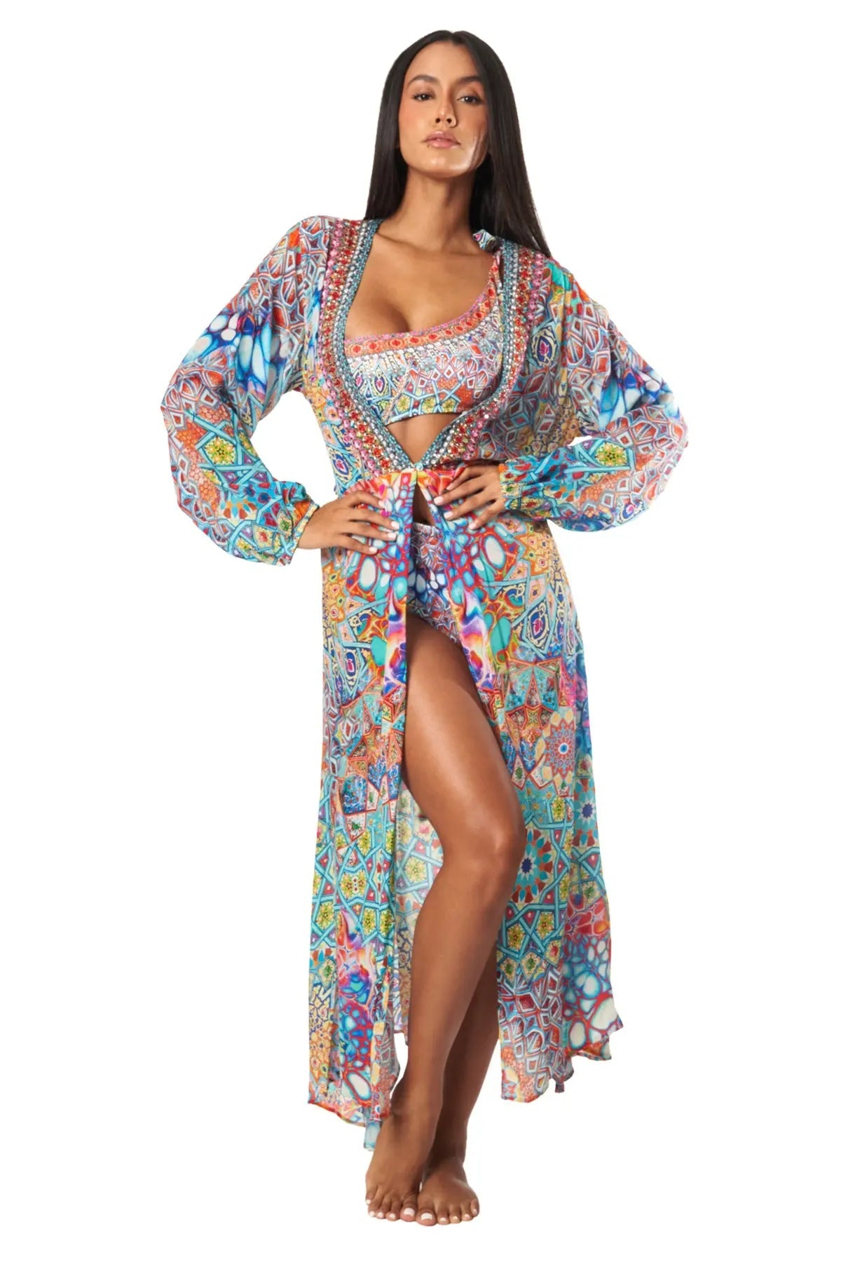 River Bed Women's Maxi Wrap Dresses - La Moda Clothing
