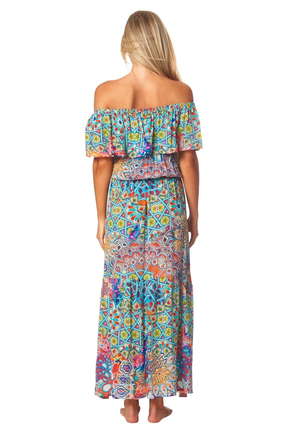 River Bed Long Off the Shoulder Dress - La Moda Clothing