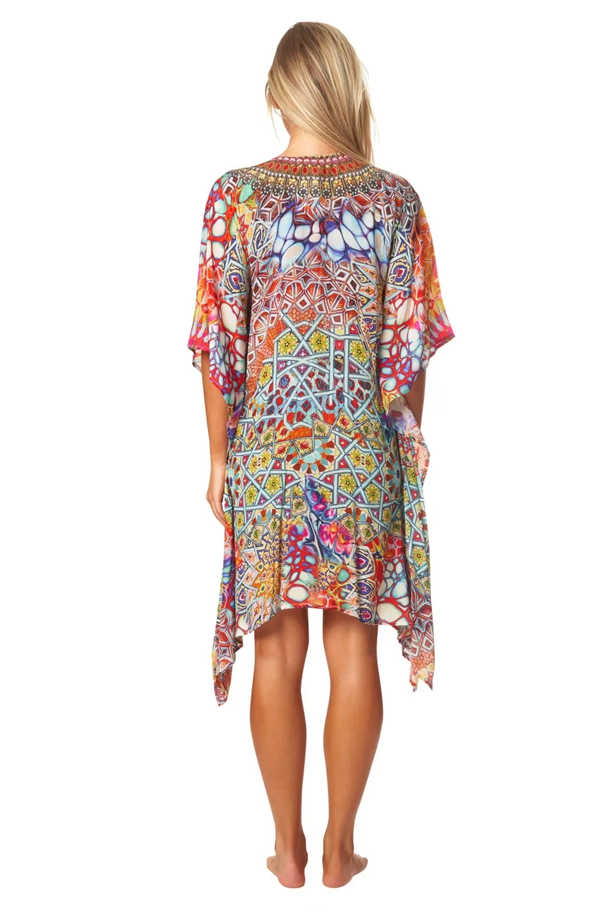 River Bed Designer Women's Beach Kaftan Dress in Viscose Silk - La Moda Clothing