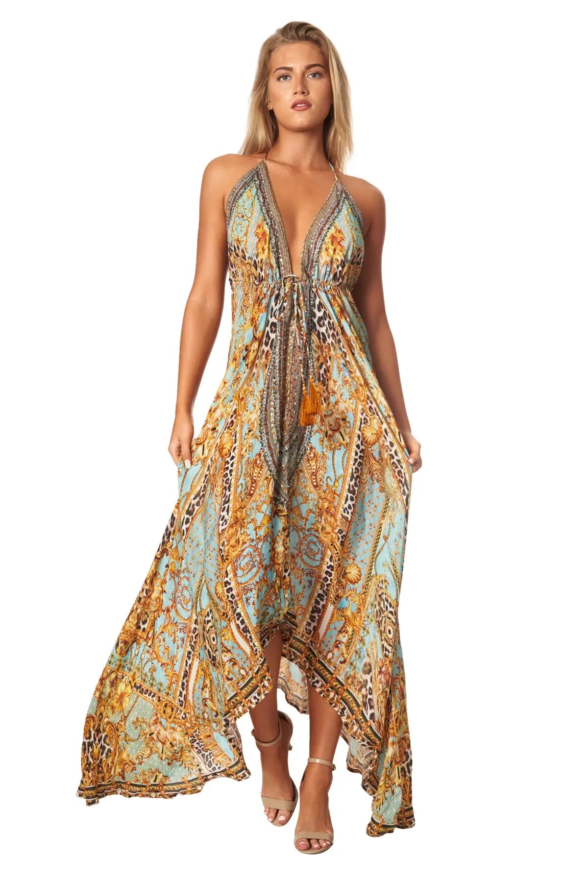 Halter Maxi Dress for Resort Vacations La Moda Clothings