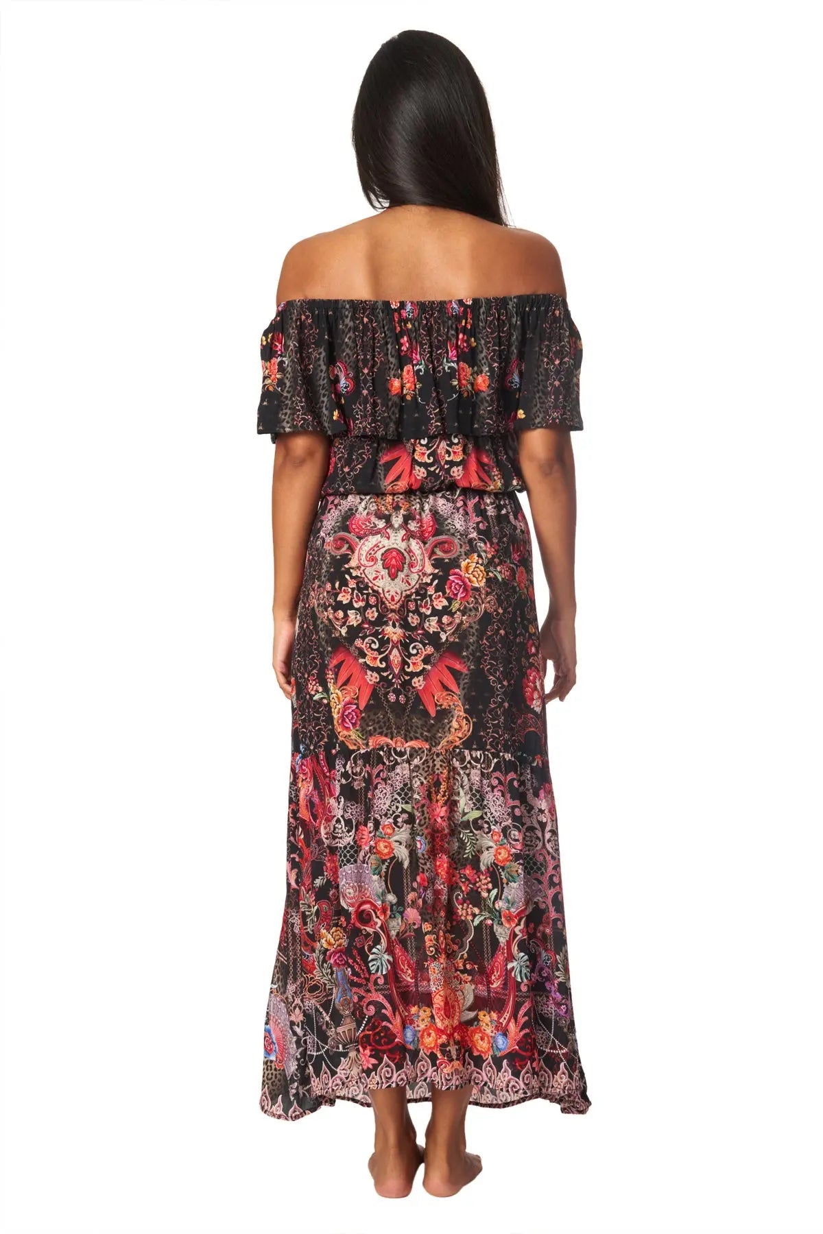 Forest Festival Long Off the Shoulder Dress - La Moda Clothing