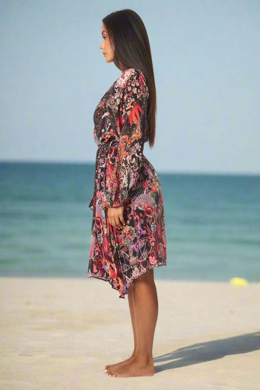 Forest Festival Women's Midi Wrap Dresses - La Moda Clothing