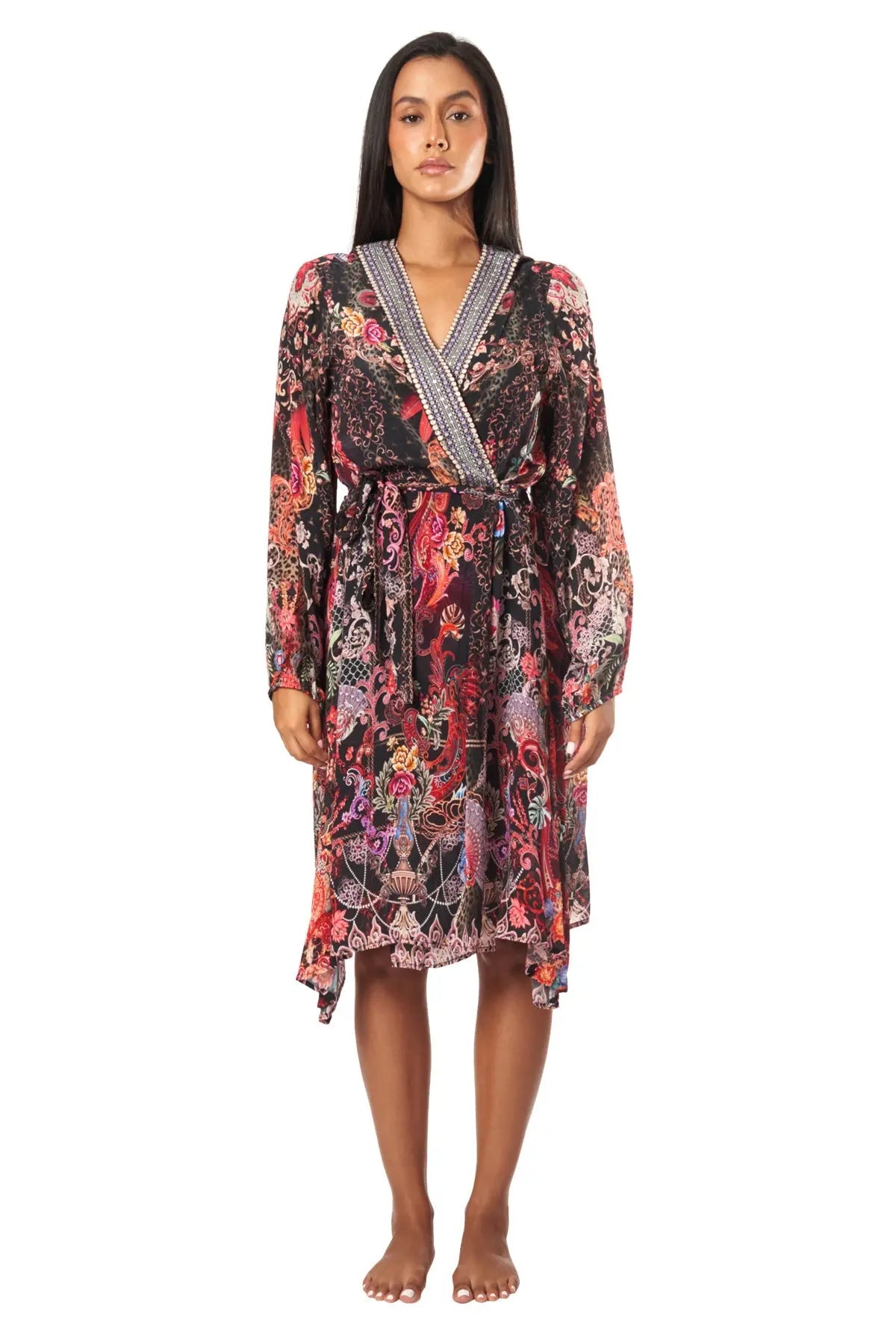 Forest Festival Women's Midi Wrap Dresses - La Moda Clothing