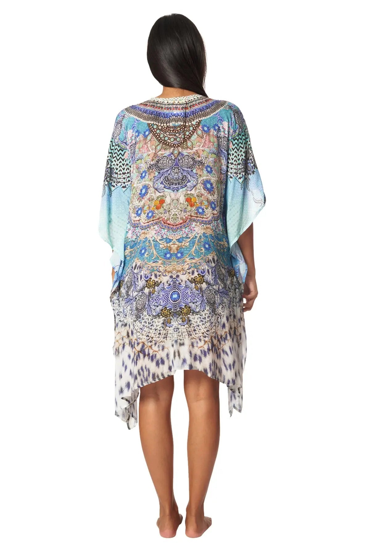 Luxury Silk Caftan Dress - La Moda Clothing