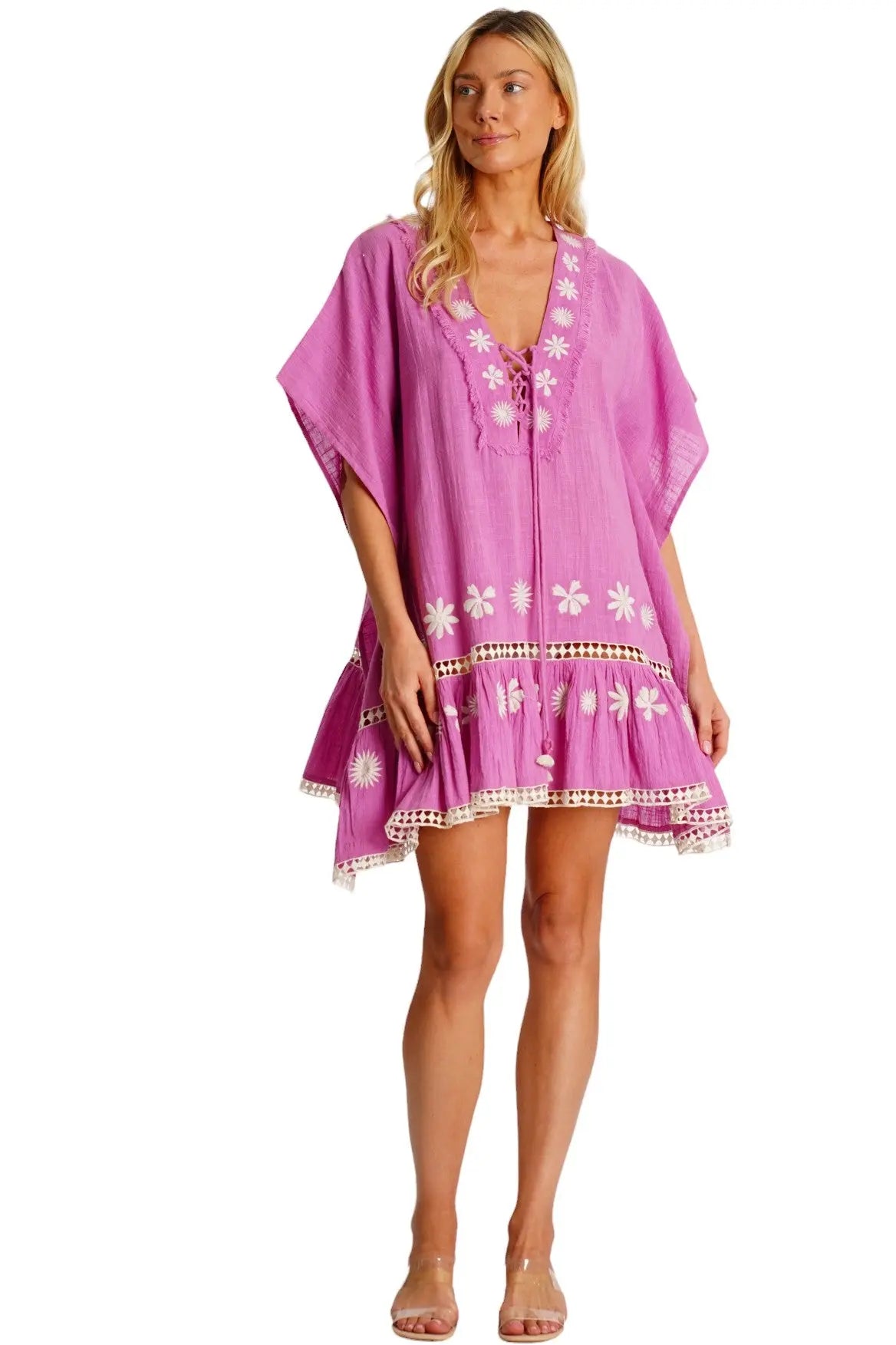Embroidered Cover Up Caftan La Moda Clothing