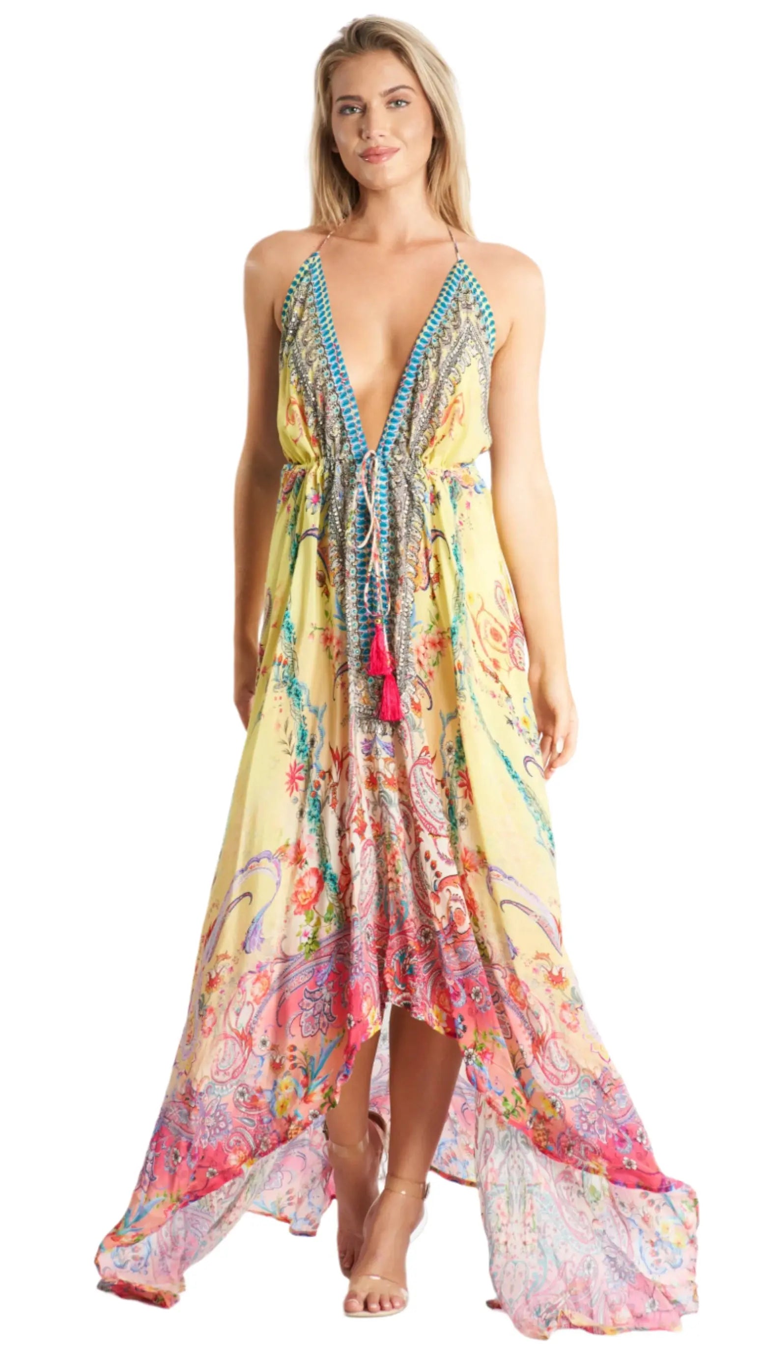 Resortwear Maxi Halter Dress for Summer Vacations La Moda Clothing
