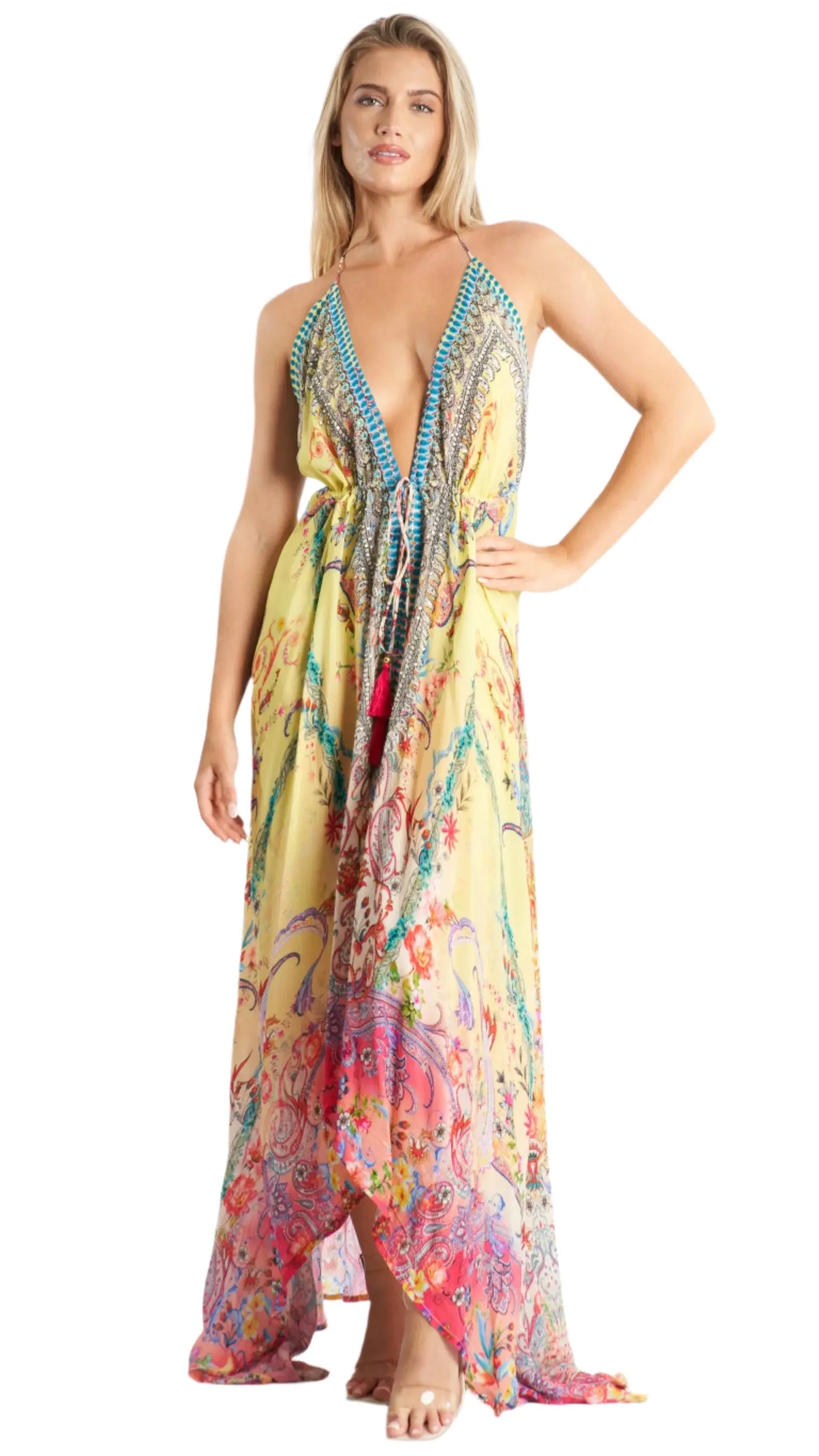 Resortwear Maxi Halter Dress for Summer Vacations La Moda Clothing