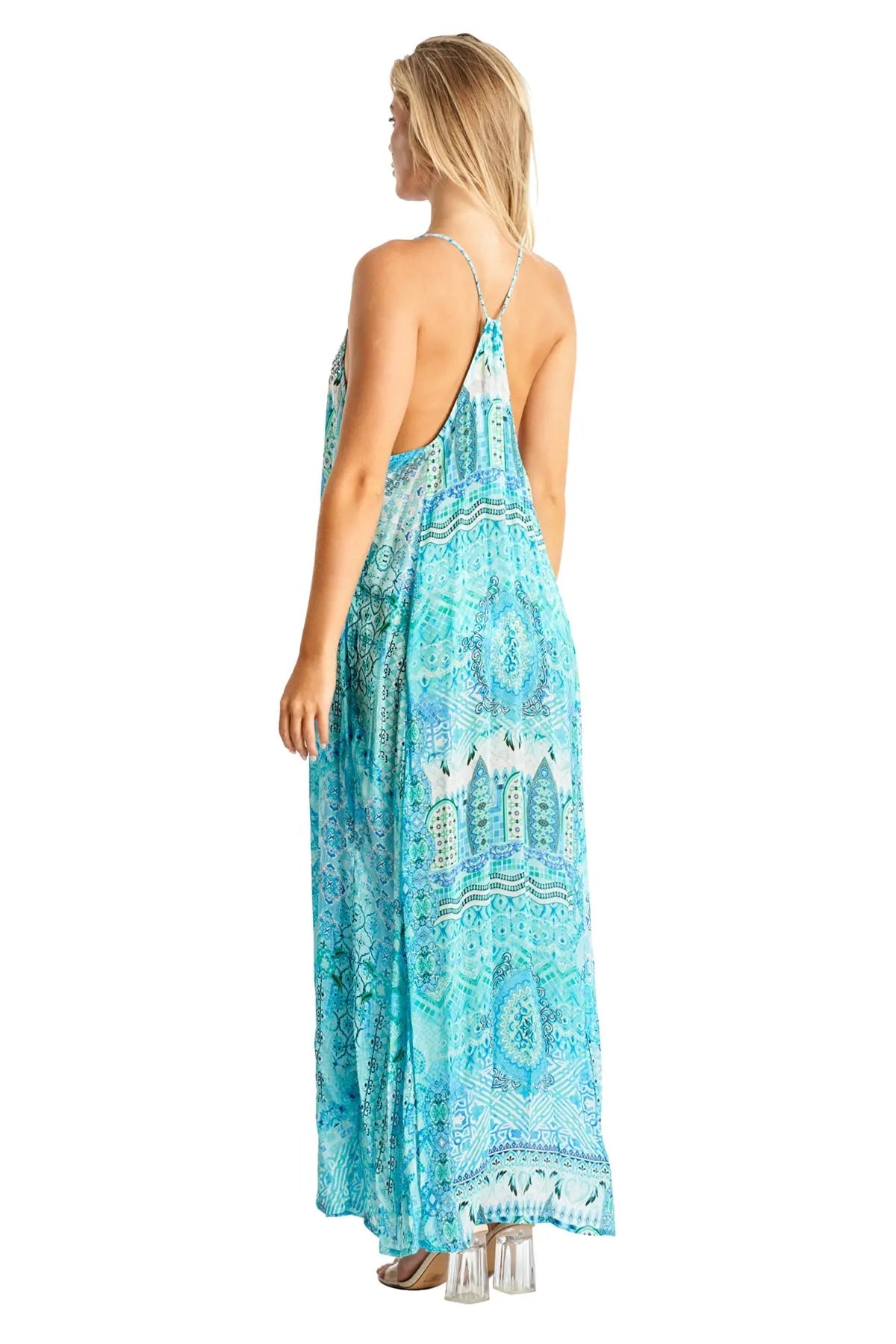 Maxi Resort Dress with Front Pockets - La Moda Clothing