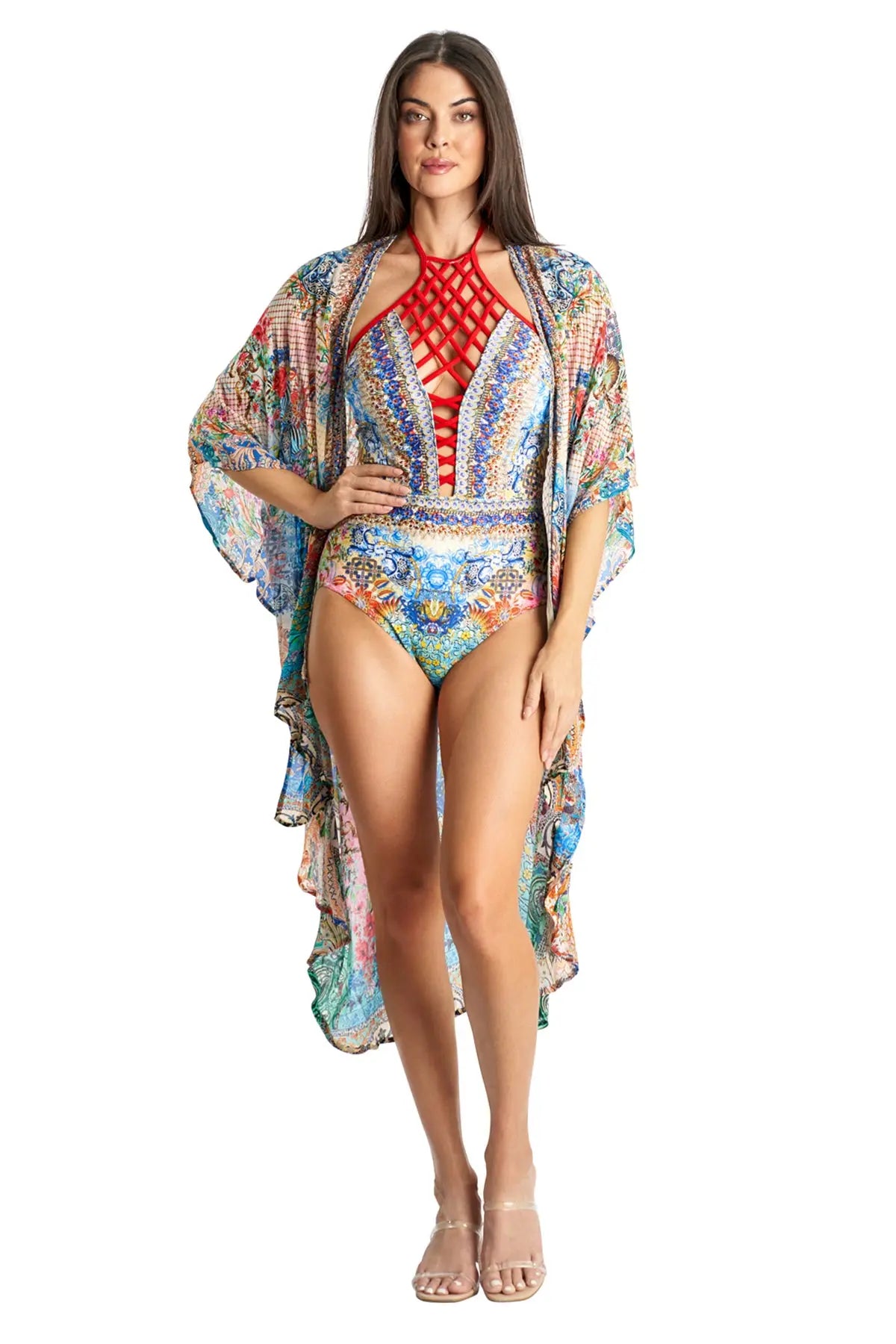 Kimono Cover Up in Viscose Silk La Moda Clothings