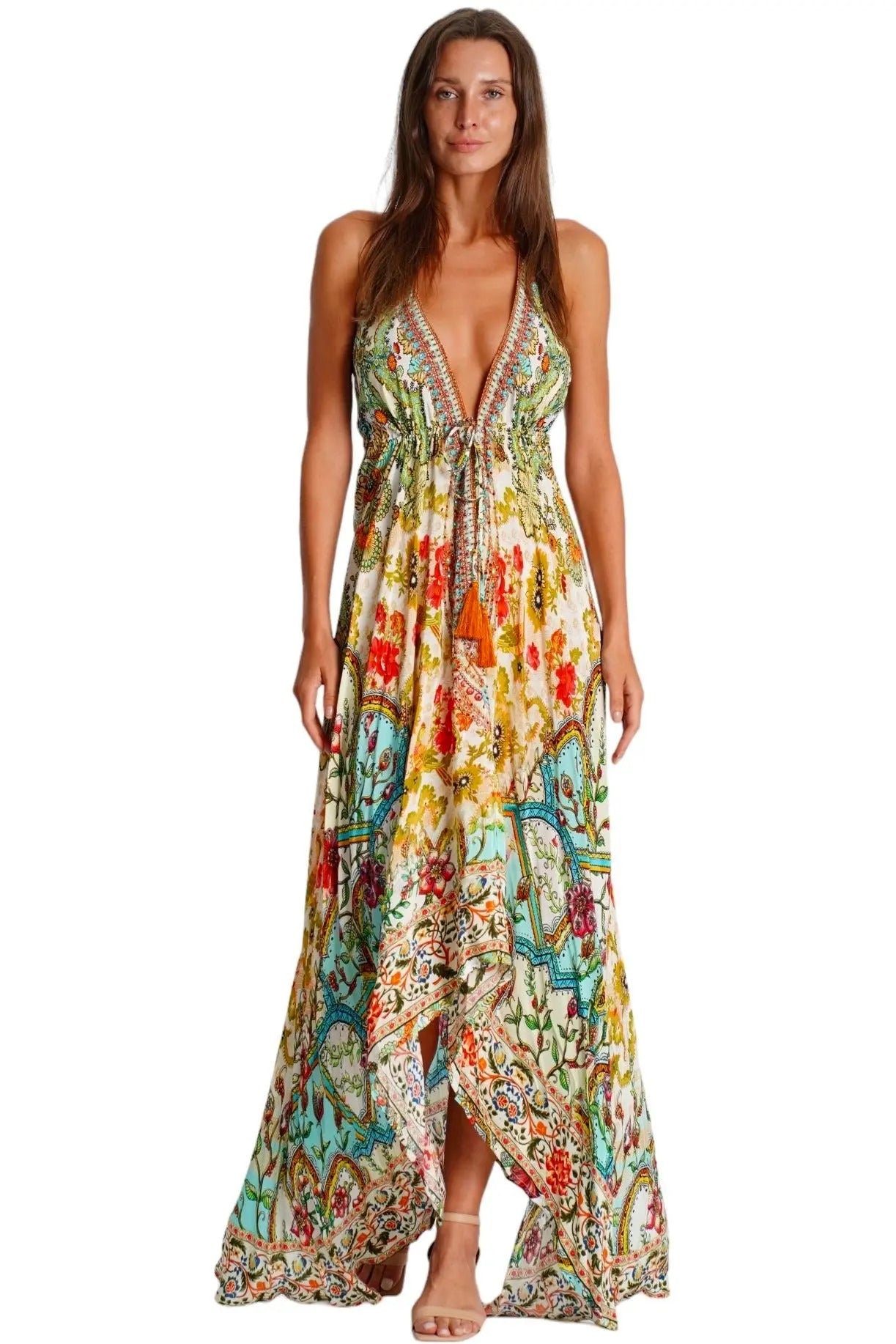 Cross Halter Maxi Dress La Moda Clothing